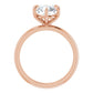 2 carat Lab Diamond 14k Rose Gold Diamond Engagement Ring with 6 Claw Prongs - LAB Certified Center