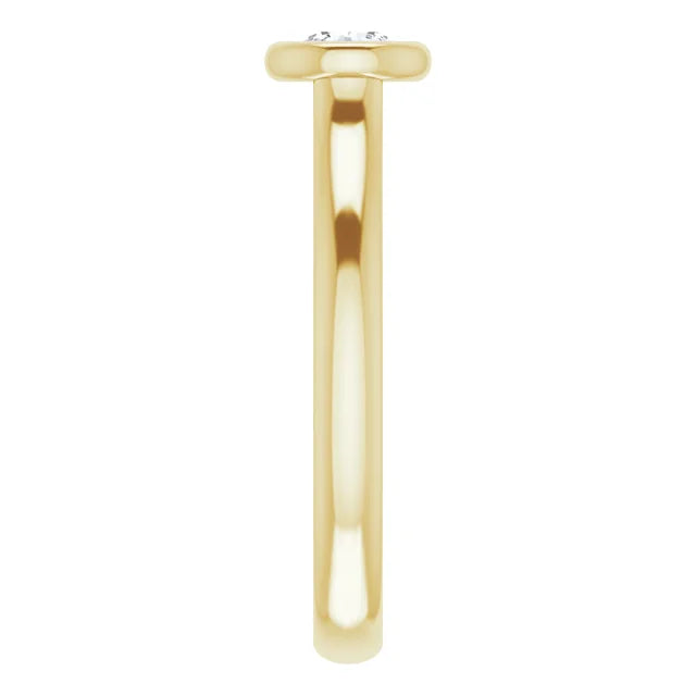 18k Yellow Gold Petite Solitaire with .33 Carat Round Lab Diamond Color F+