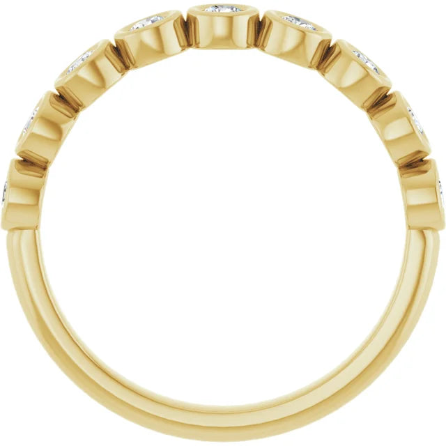 14k Gold Natural Diamond Wedding Band 2.2 Mm Round