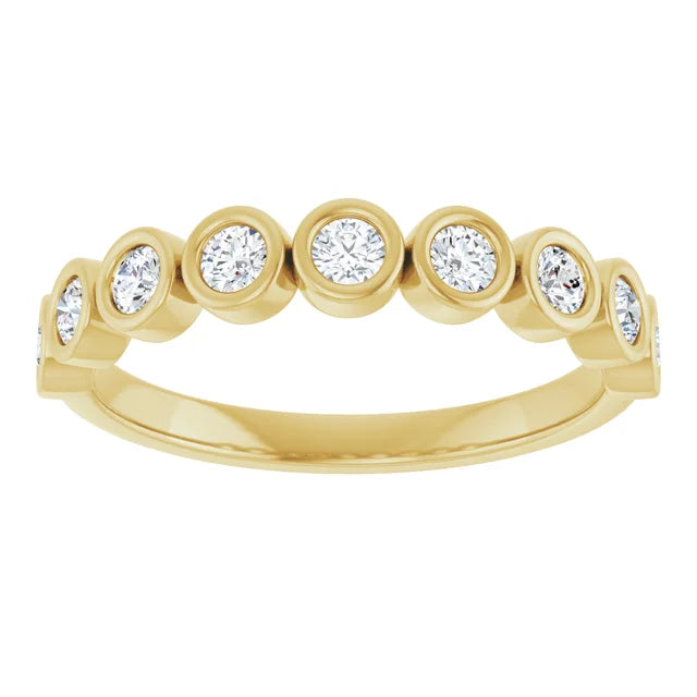 14k Gold Natural Diamond Wedding Band 2.2 Mm Round