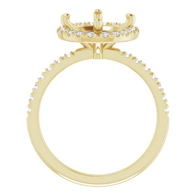 Bring your Own Gem Collection : 18k Yellow Gold Halo