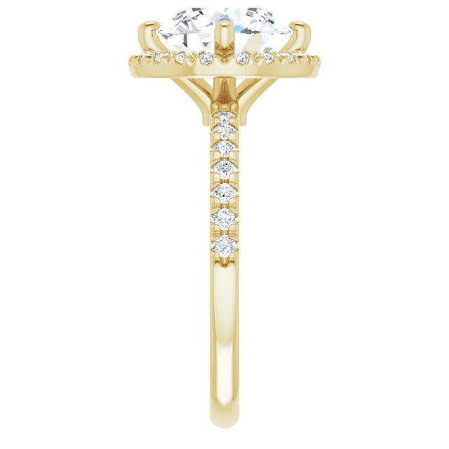 2.05 Carat Round Diamond Color G, Clarity SI1 Triple Excellent Solitaire Engagement Ring in 18k Yellow Gold
