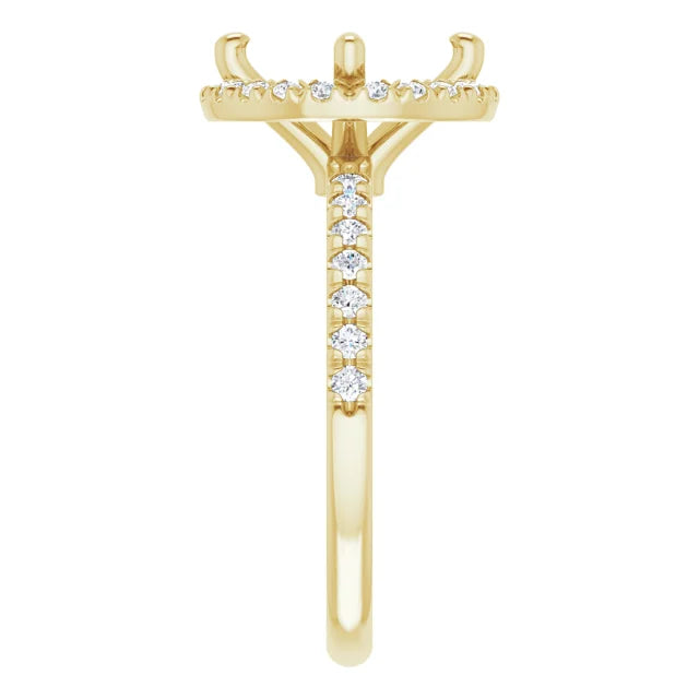 Bring your Own Gem Collection : 18k Yellow Gold Halo