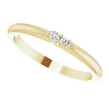 14K Yellow Gold .05 CTW Natural Diamond Graduated Stackable Ring