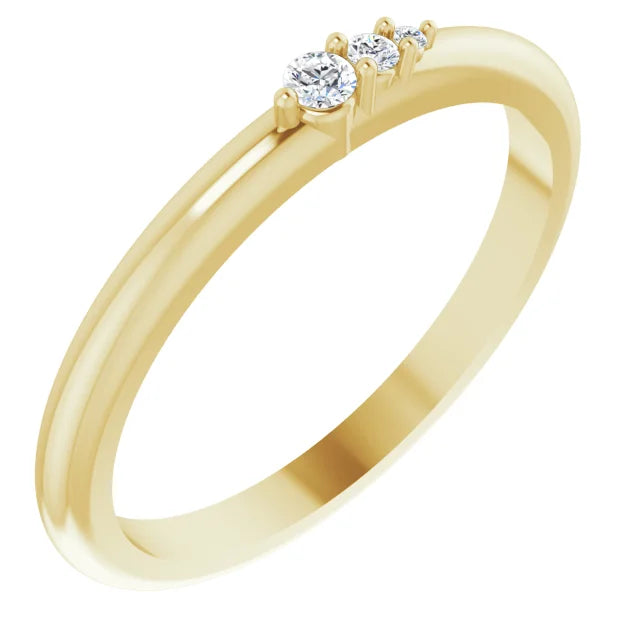 14K Yellow Gold .05 CTW Natural Diamond Graduated Stackable Ring
