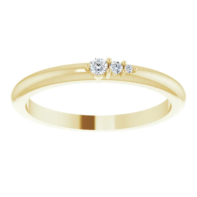 14K Yellow Gold .05 CTW Natural Diamond Graduated Stackable Ring