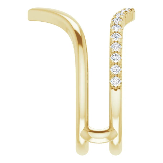 14K Yellow 1/4 CTW Natural Diamond Accented V-Shaped Ring Guard