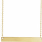 14K Yellow Gold  Engravable Bar , Size 34x4 mm, comes 18" Necklace