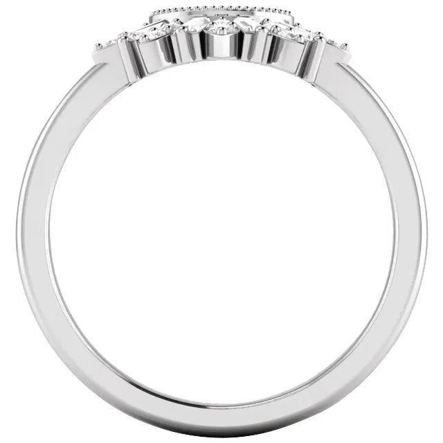 14K White Gold 1/5 CTW Natural Diamond Contour Band or Stackable