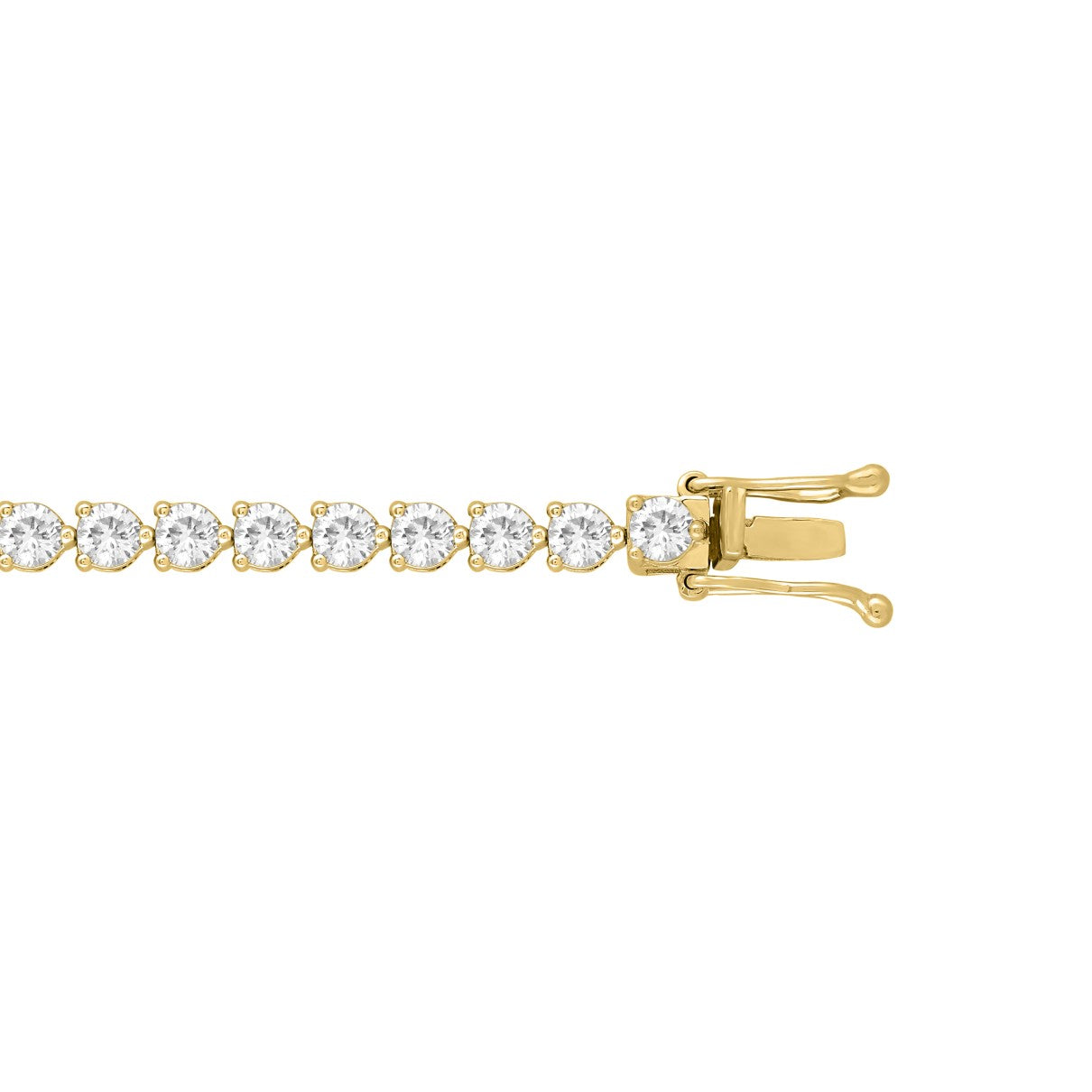 14k Yellow Gold 3.00 Carat Lab Diamond Bracelet with 3 Prong Setting