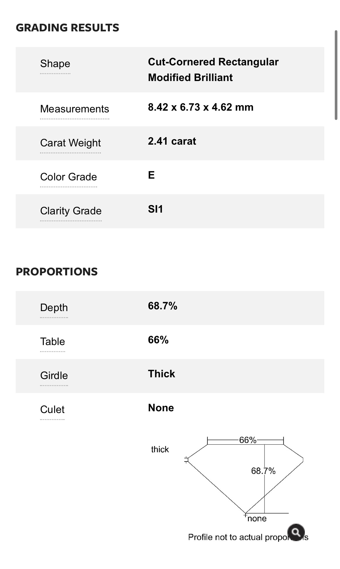 2.11 carat Natural Radiant Cut Diamond , Color H , clarity VS2 - GIA 3145827287