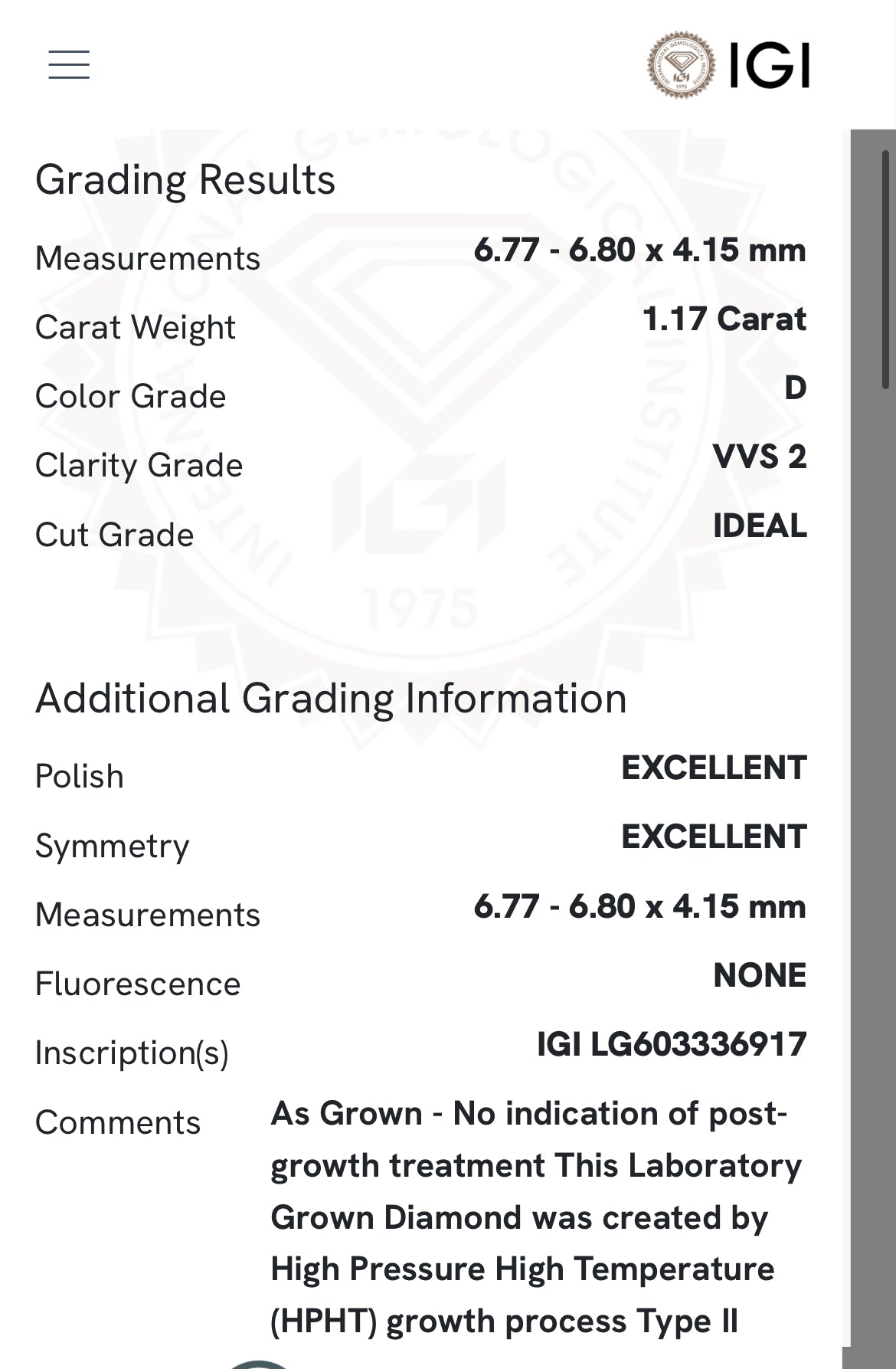 Round Lab Diamond