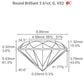 2.61 Carat Round Lab Grown Diamond, GCAL LG321880285, Color G , Clarity VS2 , 8x Excellent