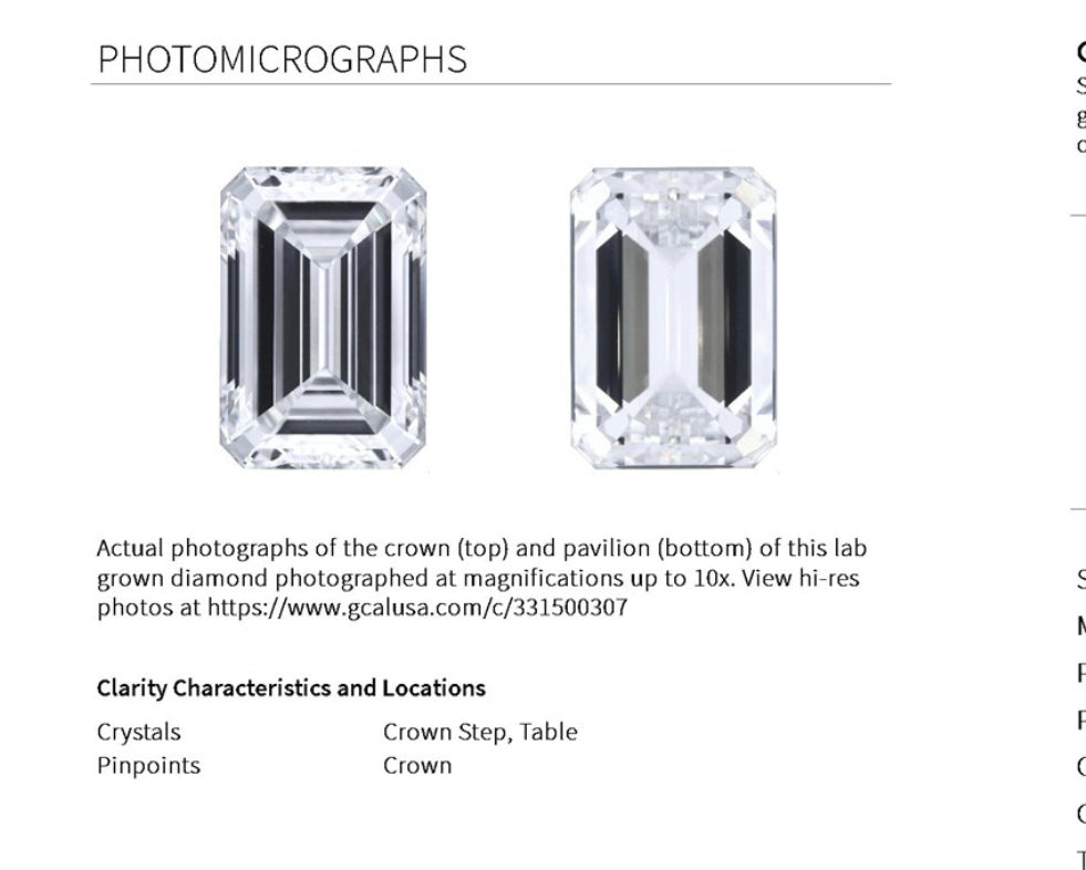 Emerald Cut 7.17 Carat Lab Grown Diamond , Color H , Clarity VS1 , GCAL Certificate LG331500307