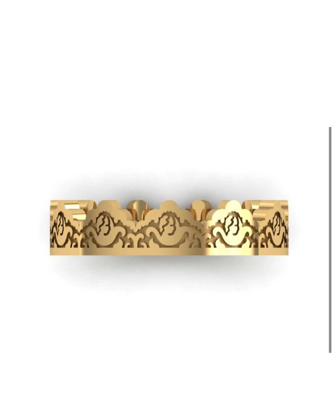 14k Yellow Gold Custom Ring with lace Design