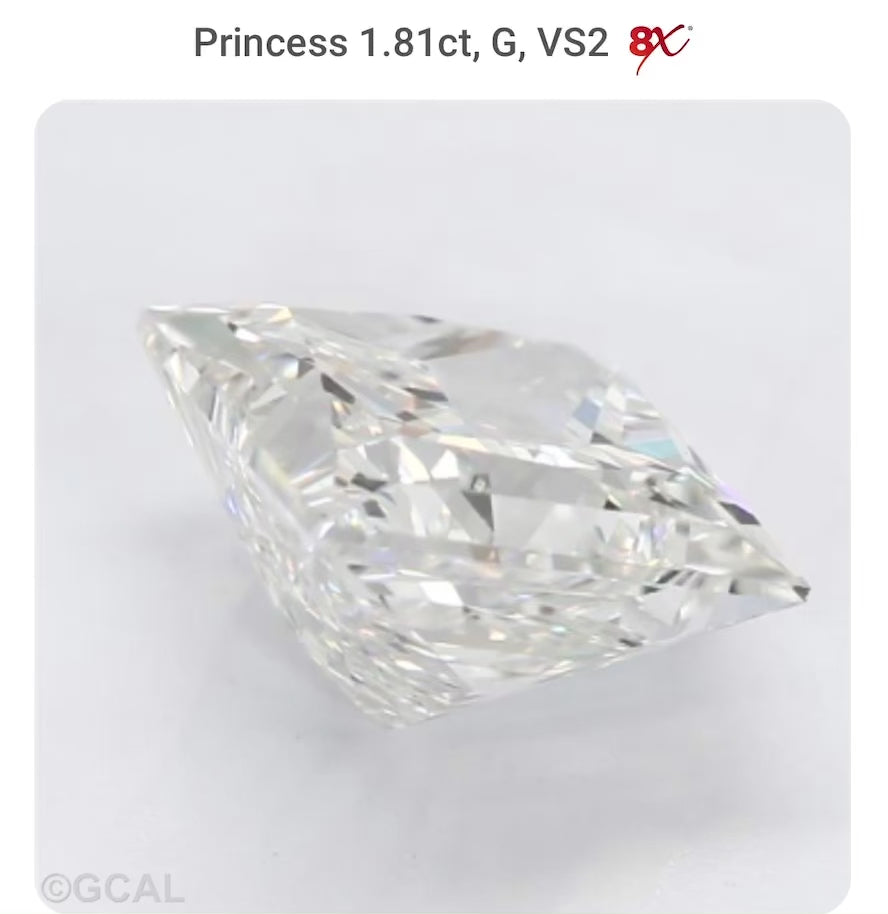 1.81 Lab Grown Princess Cut Diamond 