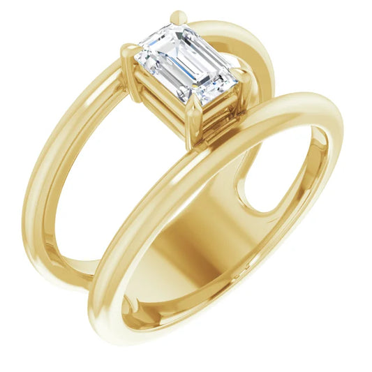 Customizable Collection : .60 Carat Emerald Cut Lab Diamond Ring,  GIA Certified 5221480610 , 14k Yellow Gold - MADE TO ORDER