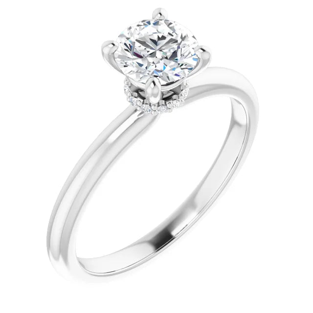 .70 Carat Round Diamond Color D, Clarity VS1 Solitaire Engagement Ring in 14k White Gold