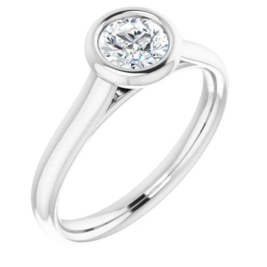 .56 Carat Round Diamond Color G, Clarity SI2 Triple Excellent Solitaire Engagement Ring in 14k White Gold
