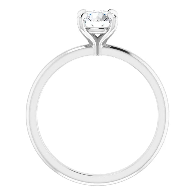 1.00 Carat Round Diamond Color F, Clarity VVS2 Triple Excellent Solitaire Engagement Ring in 14k White Gold
