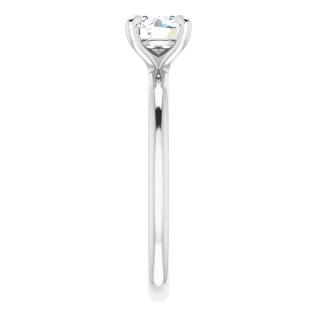 1.00 Carat Round Diamond Color F, Clarity VVS2 Triple Excellent Solitaire Engagement Ring in 14k White Gold
