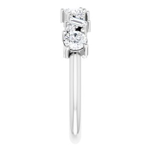 14K White 7/8 Carat Natural Diamond Band , Size 7