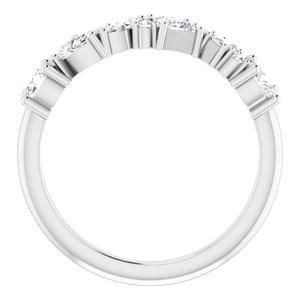 14K White 7/8 Carat Natural Diamond Band , Size 7