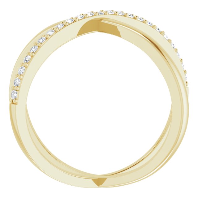 14K Yellow 1/4 CTW Natural Diamond Criss-Cross Ring, Size 7