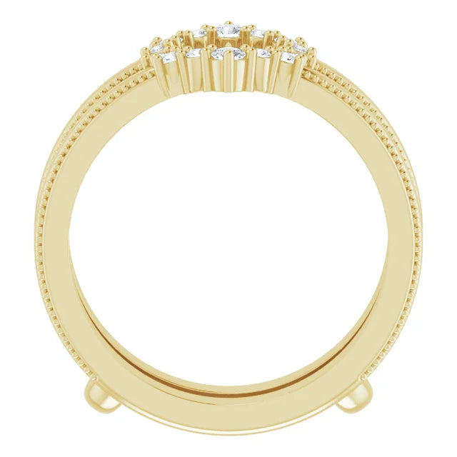 14K Yellow 1/6 CTW Natural Diamond Ring Guard