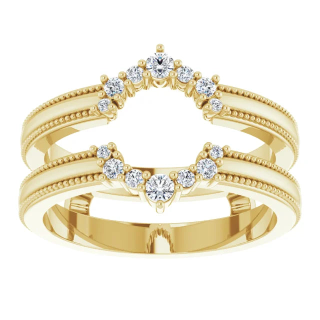14K Yellow 1/6 CTW Natural Diamond Ring Guard