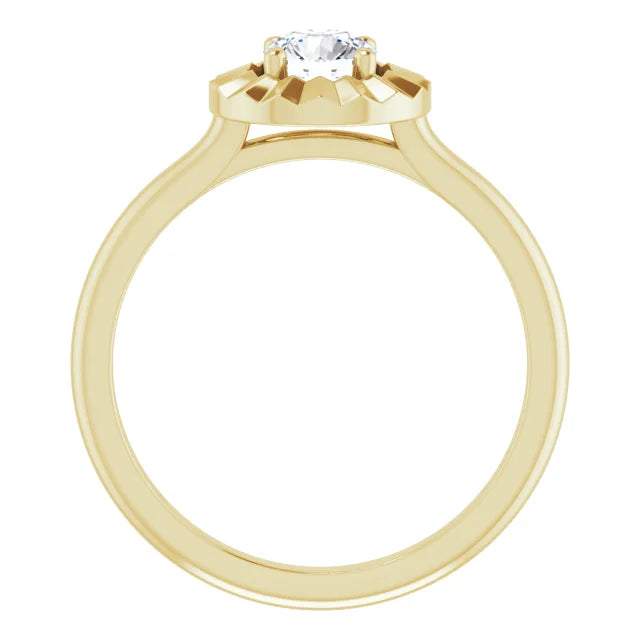 1.00 Carat Round Diamond Colo H , Clarity SI2 Solitaire Engagement Ring in 18k Yellow Gold