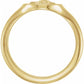 14K Yellow Cherub Angel Pinky Ring, Size 4