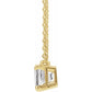 14K Yellow Gold Natural White Sapphire with Claw-Prong, comes with 14k Gold 18" Necklace