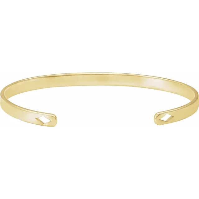 14K Gold Thin Cuff Bracelet