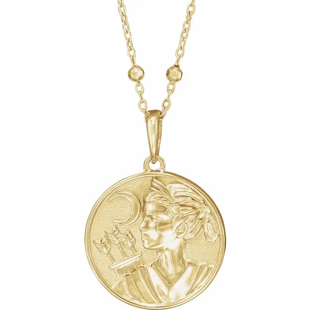 14K Yellow Gold Artemis Coin