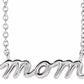 Petite 14k White Gold "Mom" Pendant in Script, comes with 14k Gold Necklace