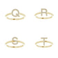 14k Yellow Gold Diamond Initial Ring