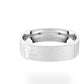 14k White gold Square Wedding Band with Ice Finish , width 5 millimeters