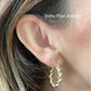 14ky Polished Hollow Twisted Round Hoop Earrings, 5.30 mm wide