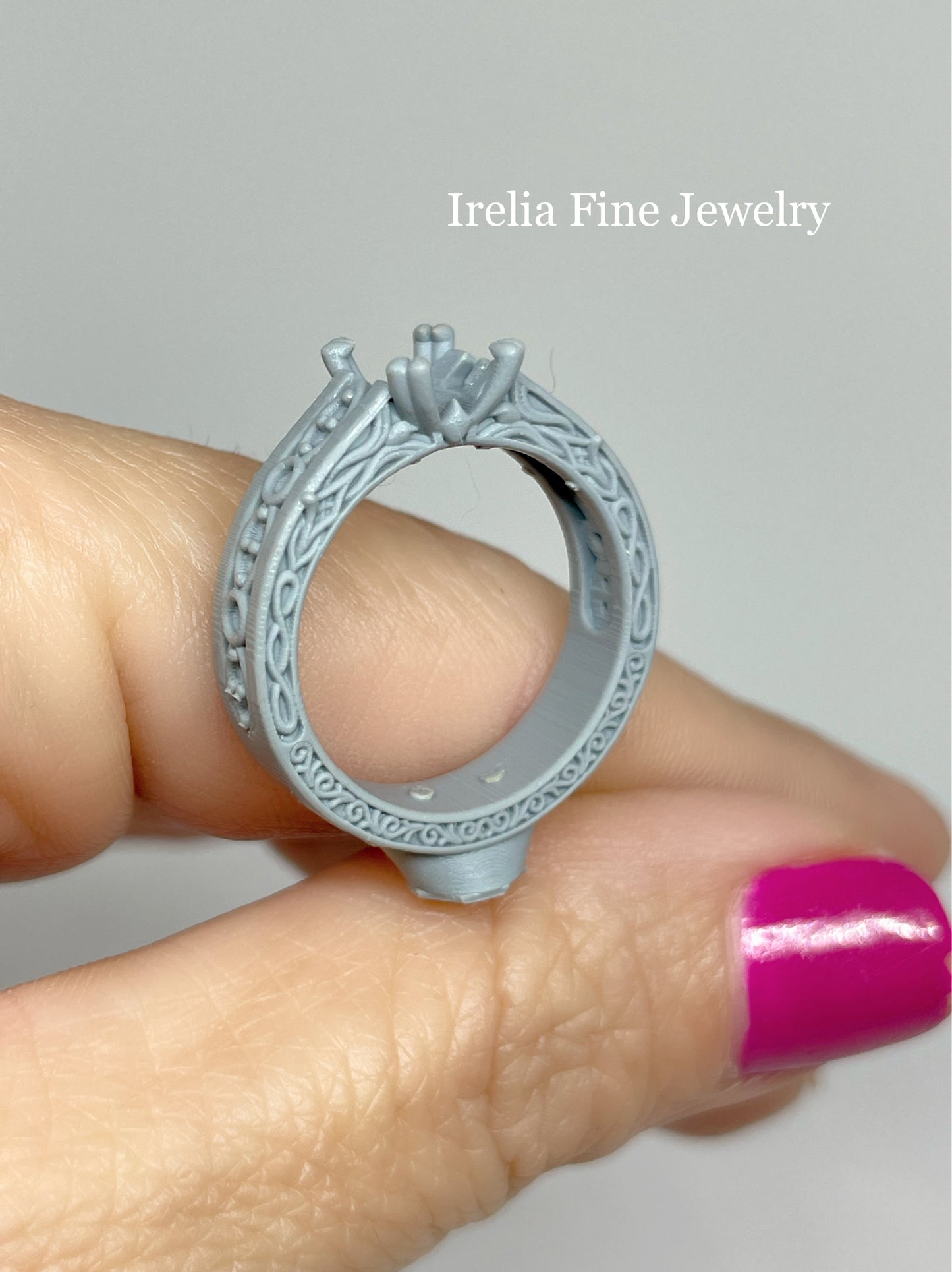 Lab Diamonds and Gemstone 2 tone Engagement Ring & Wedding Band