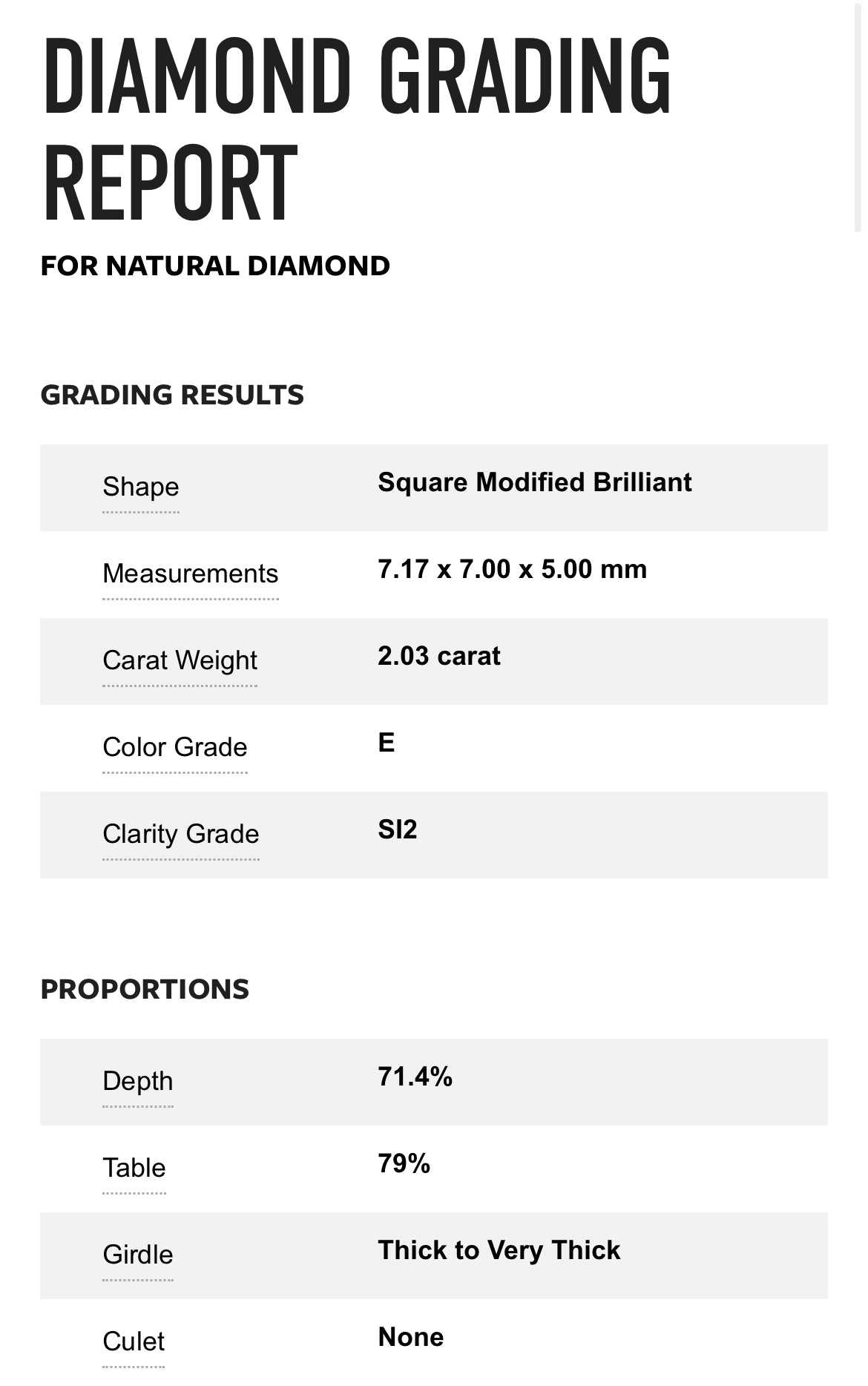 2.03 Carat Princess Cut Diamond E, SI2 , GIA Certified 13583468  // Available For Purchase call 619-234-1423