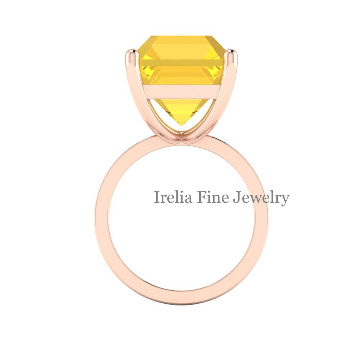 Custom 14k Rose Gold Solitaire Ring - Ametrine Gemstone Provided by Client