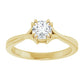 18k Yellow Gold  Petite Solitaire with .72 Carat CUSHION Lab Diamond Color D , VVS2, Excellent , Excellent