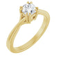 18k Yellow Gold  Petite Solitaire with .72 Carat CUSHION Lab Diamond Color D , VVS2, Excellent , Excellent