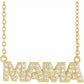 14K Yellow 1/10 Natural Diamond "Mama" Pendant, comes with 14k Gold Necklace