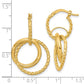 10k Yellow Gold Double Circle Link Dangle Earrings with lever backs