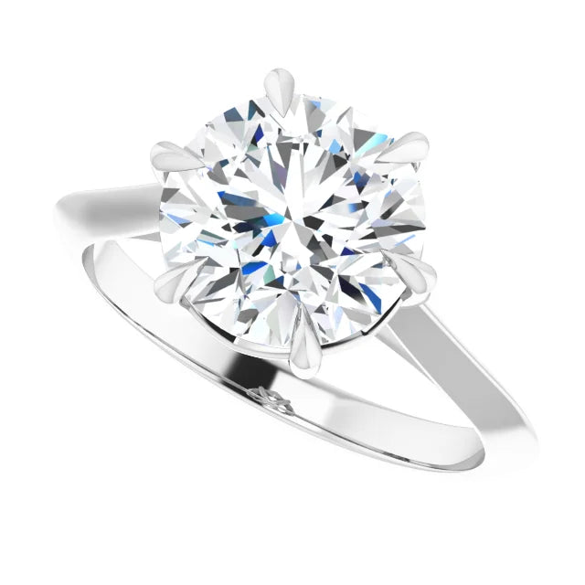 2.05 Carat Round Diamond Color G, Clarity SI1 Triple Excellent Solitaire Engagement Ring in 14k White Gold