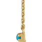 14K Yellow Gold Bar Pendant with Cabochon Natural Turquoise , Comes with 18" Necklace