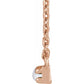14K Rose Gold Bar Pendant with Cabochon Natural Moonstones , with 18" Necklace