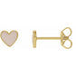 14k Yellow gold Tiny Heart Stud Earrings with Black Enamel